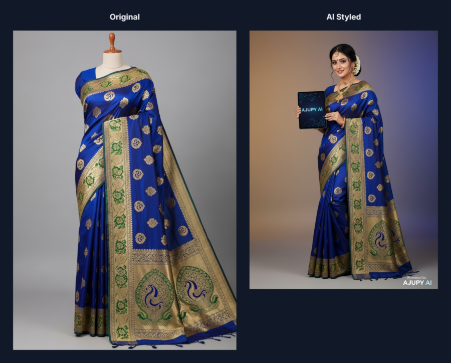ajupy ai saree try on